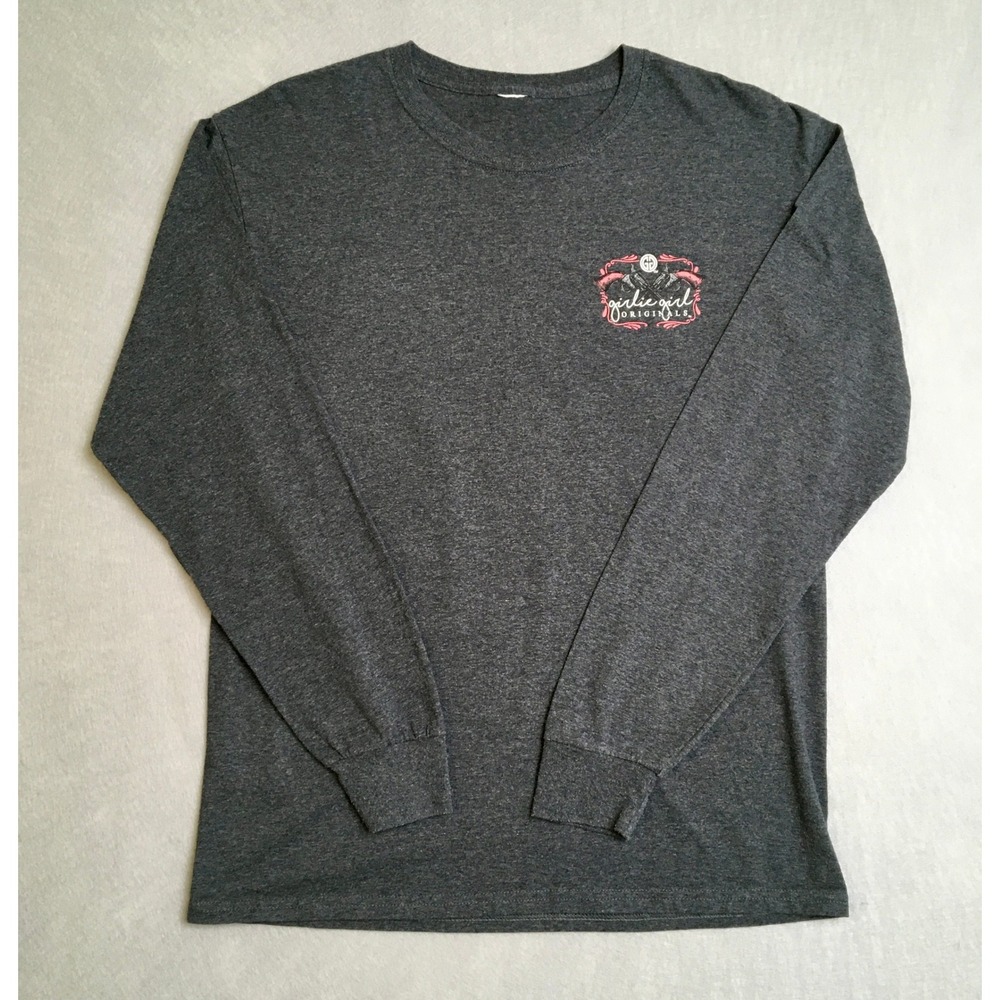 Girlie Girl Originals Gunpowder & Lead Western Graphic Long Sleeve Tee Gray M